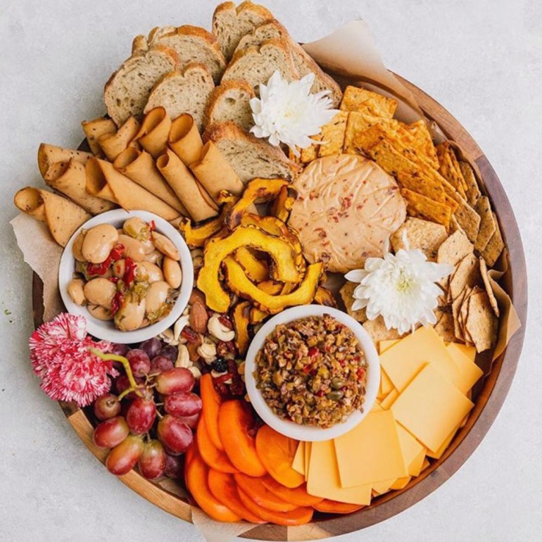tofurky, vegan, charcuterie, meat and cheese plate, snacks